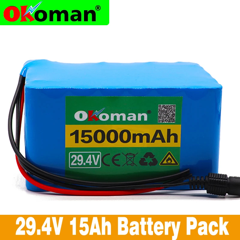 

Okoman 7S5P 24v 15Ah Battery pack 250w 29.4V 15000mAh Lithium-ion battery Suitable for wheelchair motor power electric bicycle