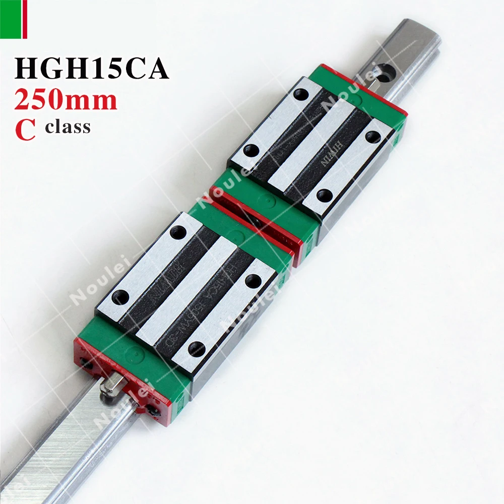 HIWIN HG15 Lineer Kılavuz, 1 adet Lineer Ray HGR15 250mm + 2 adet