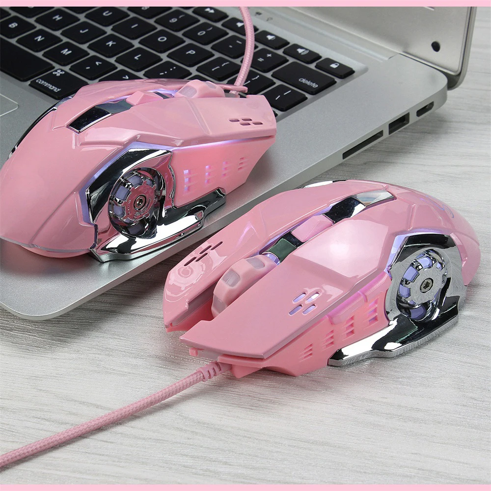 VicTsing Q123 Professional Wired Gaming Mouse 6 Button 3200 DPI LED Optical USB Computer Mouse Gamer Mice Game Pink Mouse For PC (9)