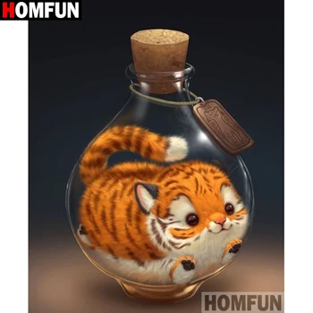 

HOMFUN Full Square/Round Drill 5D DIY Diamond Painting "Cartoon cat" Embroidery Cross Stitch 5D Home Decor Gift A18313