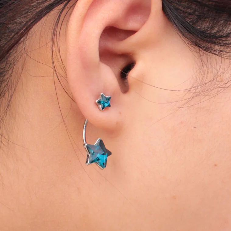 Aliexpress 2017 New Fashion 3 Color Stars Crystal Stud Aliexpress 2017 New Fashion 3 Color Stars Crystal Stud Earrings Blue Star After Hanging Amphibious Whole From Reliable
