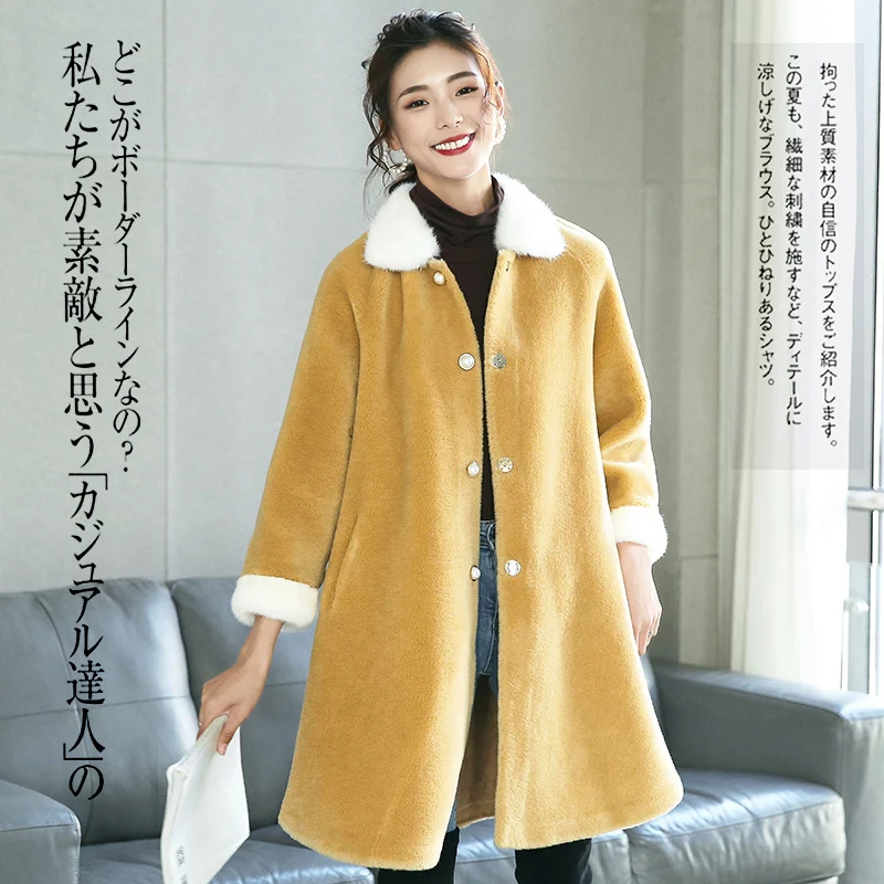 Moutons Naturel Lx2529 Col D'hiver Femmes Fourrure Veste Avec Vison De Tonte Des 2019 Casaco Feminino Chaud Manteau Réel Long lTc3FKJ1