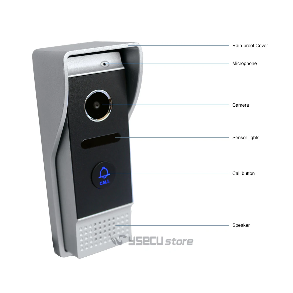 YSECU Door Phone Monitor Video Doorbell Camera Intercom 3V1 Home Security 3 Indoor LCD Screen Display 1 1200TVL Pinhole view YSECU Door Phone Monitor Video Doorbell Camera Intercom 3V1 Home Security 3 Indoor LCD Screen Display 1 1200TVL Pinhole view