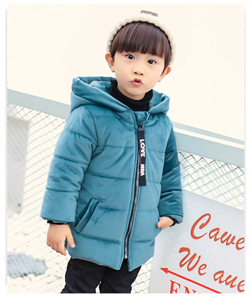 Winter warm gold velvet jacket for boys kids solid hooded down jacket for boys children coats outwear boy clothes (17)