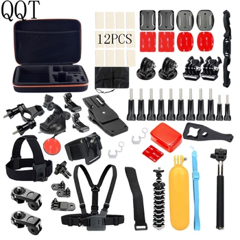 

QQT for GoPro Hero 7 6 Accessories Set for Go Pro Hero 5 4 3 GoPro Mount Mount tripod SJCAM SJ4000 for xiaomi yi camera eken h9