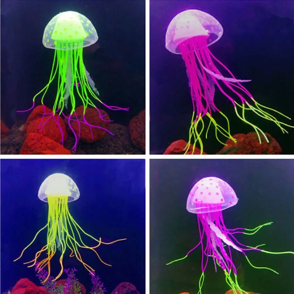 

1pcs Glowing Moon Jellyfish Aquarium Decor Artificial Jellyfish Fish Tank Ornament Harmless to all fish For both fresh and salt