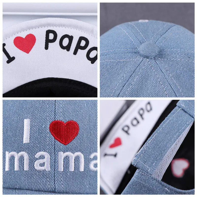 Детская шапка I Love mama & papa для новорожденных мальчиков и девочек хлопковая Базовая