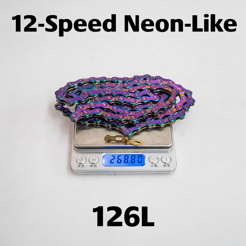 Perfect Colorful Bike Chain 8 9 10 11 12 Speed MTB Mountain Road Bicycle,Neon-Like,Silver,Black,Gold,114/120/126L for SHIMANO/Sram 2