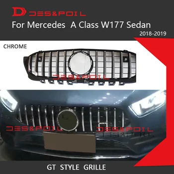 

2019 New A Class Amg GT Grill Vertical Grille Style Front Bumper Racing Mesh ABS Car Styling For Mercedes A200 Sports Sedan