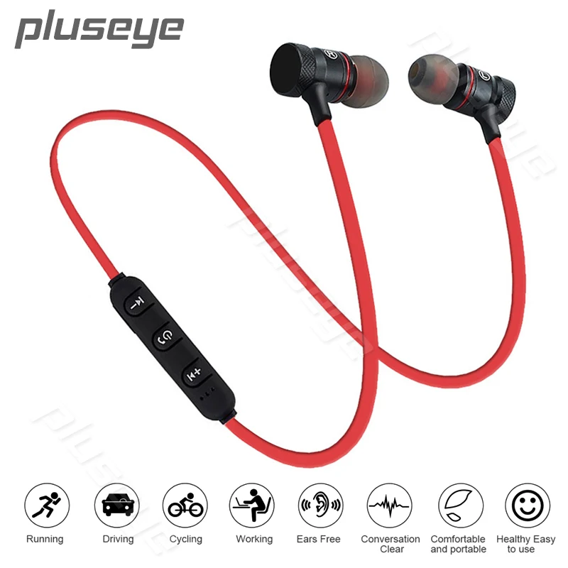 Online Pluseye Wireless Sport Auricular 4.1 Diseño Magnético Estéreo Bass auriculares Bluetooth para iphone huawei fone de ouvido