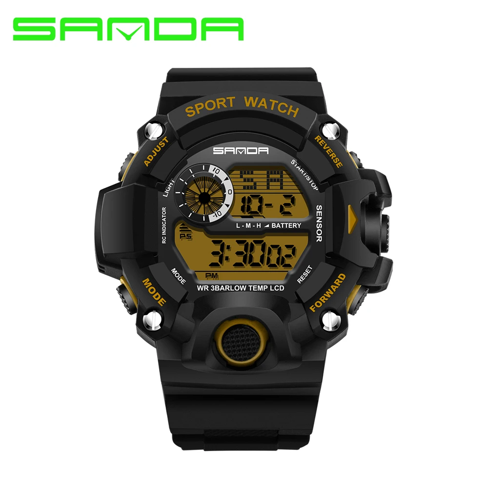 

Relojes Gift Fashion SANDA Sports Brand Watch Resistant Electronic Watch Outdoor Military Men's Digital Men LED Casual Watches