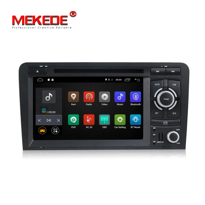 Excellent Android 7.1 2G RAM  Car DVD GPS For Audi/A3 2002-2011 With Wifi 4G GPS Navigation BT Radio Steering wheel control Canbus+8G MAP 1