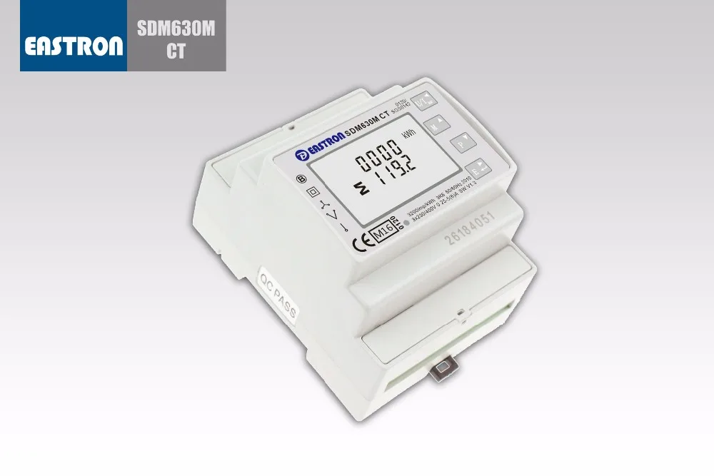 SDM630MCT, 1A/5A CT подключен, 3 фазы din-рейку Многофункциональный счетчик электроэнергии, с подсветкой ЖК-экран; Импульсный/RS485 Modbus RTU выход