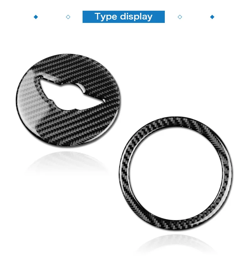 Carbon Fiber Steering Wheel Stickers Cover Trim for Mini Cooper Clubman R55 R56 Countryman R60 Paceman R61 Accessories (2)