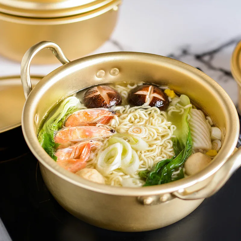 

Aluminum Instant Pot Korean Household Cookware Picnic Mini Water Boiler Kitchen Soup Pots Chinese Restaurant Hot Pot Holloware