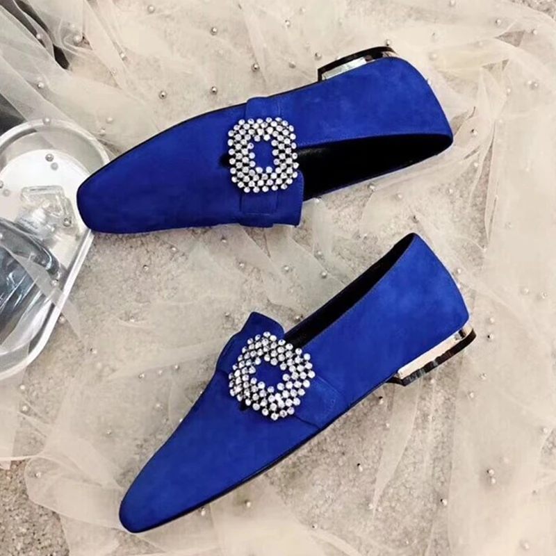 

Sexy Patent Leather Women Loafers Luxury Crystal Flock Square Toe Slip On Flats Casual Shoes For Women Shoes Zapatos Mujer 2018