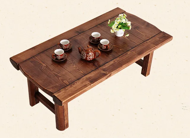 Japanese Antique Low Table Wooden Rectangle Folding Legs Asian Japanese Antique Low Table Wooden Rectangle Folding Legs Asian Furniture Traditional Living Room Solid Wood Table - Japanese Antique Low Table Wooden Rectangle Folding Legs Asian