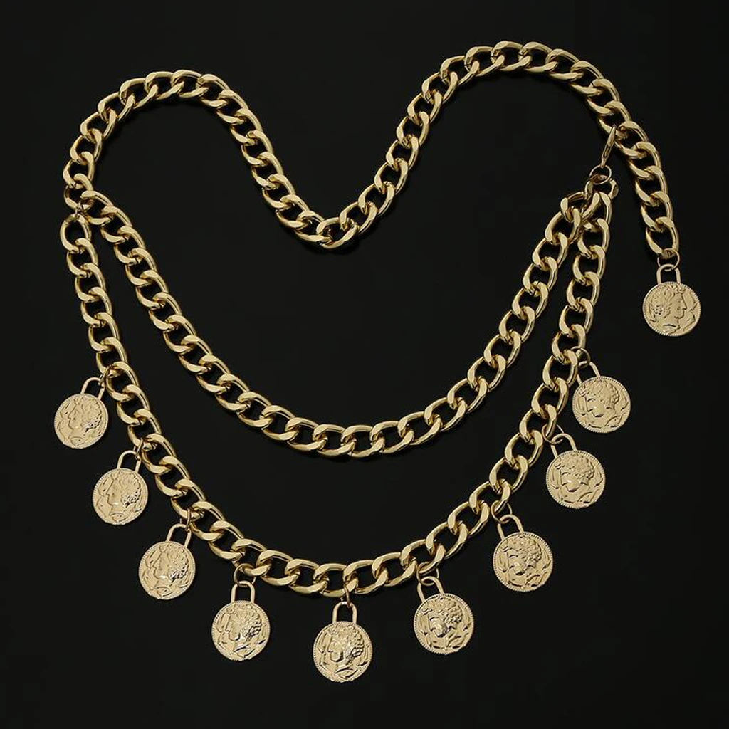 MagiDeal Elegant Lady Bohemian Coins Tassel Chain Wedding Gypsy Waist Belt Body Chain Jewelry