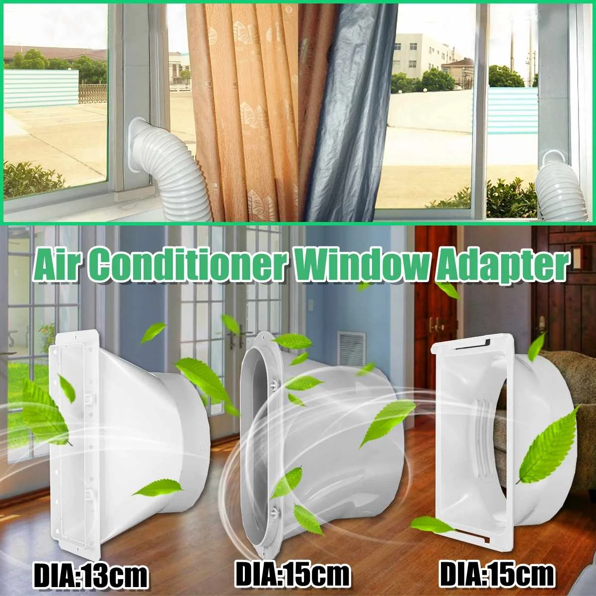 

13/15cm flat/long square mouth Summer mobile air conditioning universal interface with filter vent air conditioning accessories