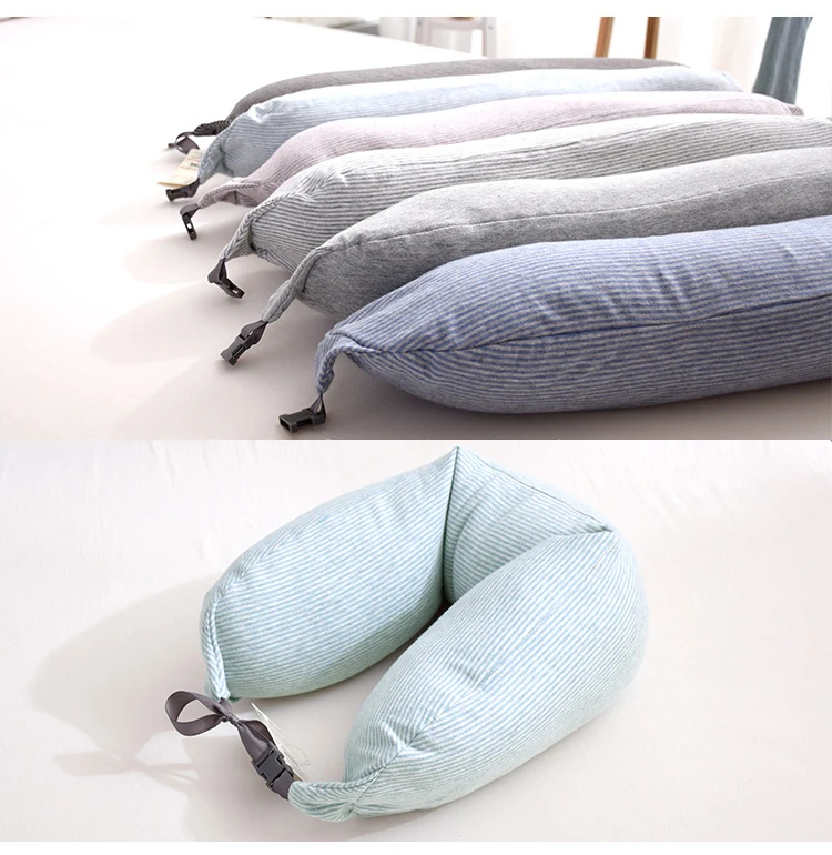 U-образная полосатая подушка для путешествий подушка для шеи из пены памяти Здоровье Уход полет автомобиль Nap надувная подушка для шеи поясная поддержка