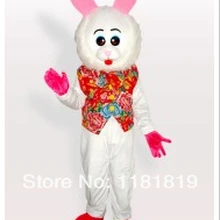 Талисман розовый декорированные кролики костюм талисмана Модный на заказ костюм аниме маскарадные костюмы маскот нарядное платье карнавальный костюм