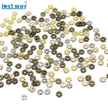 4 мм 500 шт Тибетский Золотой Серебряный цветок разделитель Бусины круглые металлические ромашки колеса Бусины для изготовления ювелирных изделий