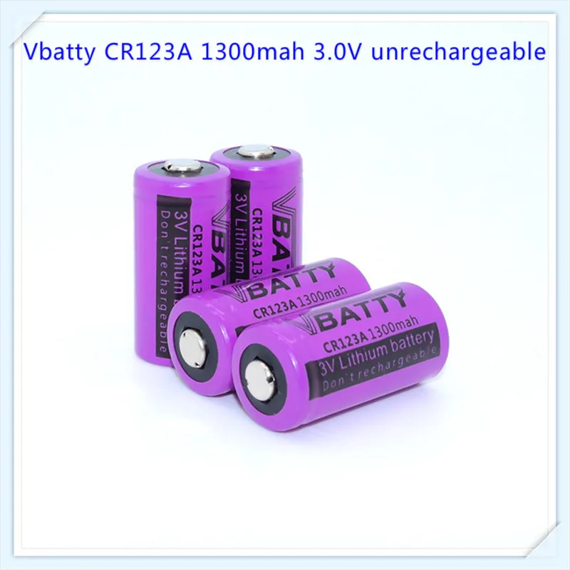 Unchargeable CR123A литиевая батарея 1300mah 16340 3,0 V для камеры фонарик батарея