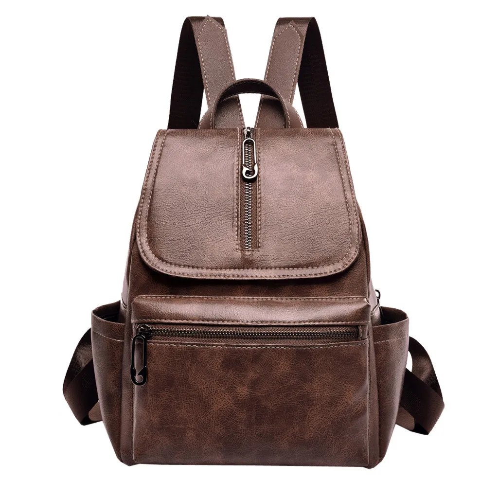 MUQGEW Famous Brand Vintage Girl leather School Bag Backpack Solid