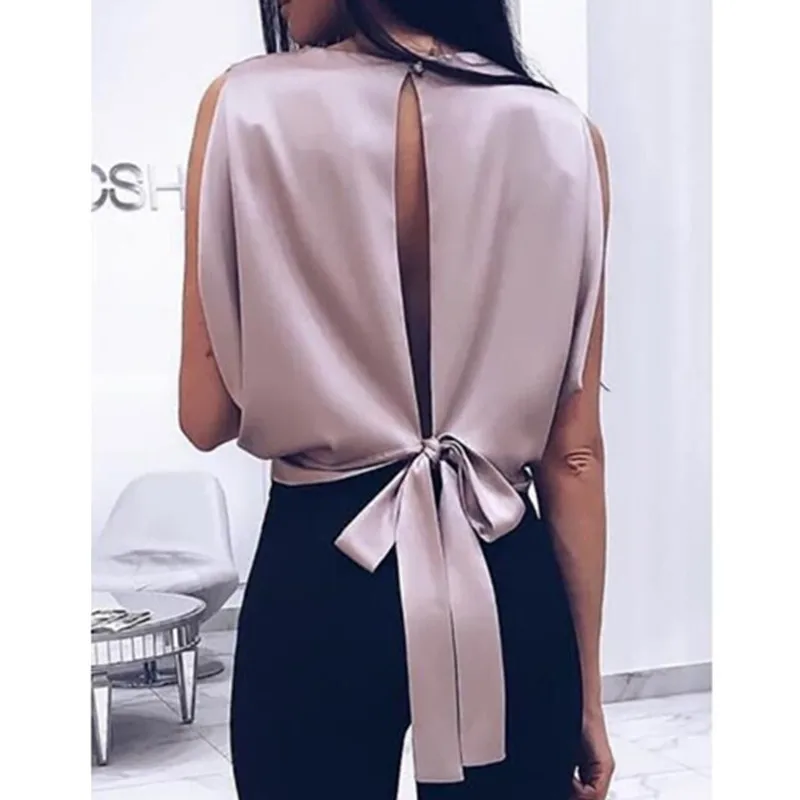 

Women Blouse 2019 Spring Summer Sexy Tops Bowknot Shirts Casual Loose Plus Size Blusas
