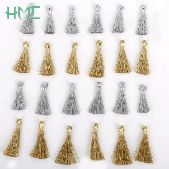 20PCs 13CM Gold/Silver Key Tassel Fringe Silk Thread Pendant Tassels  Decorative For Jewelry DIY card Curtains Clothes