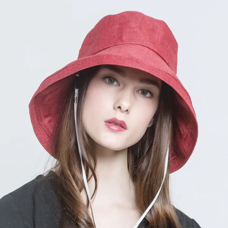 

Foreign Trade European and American Linseed Fisherman's Hat Japan Export Single Butterfly Bonnet Hat Shading Hat High-end Hat