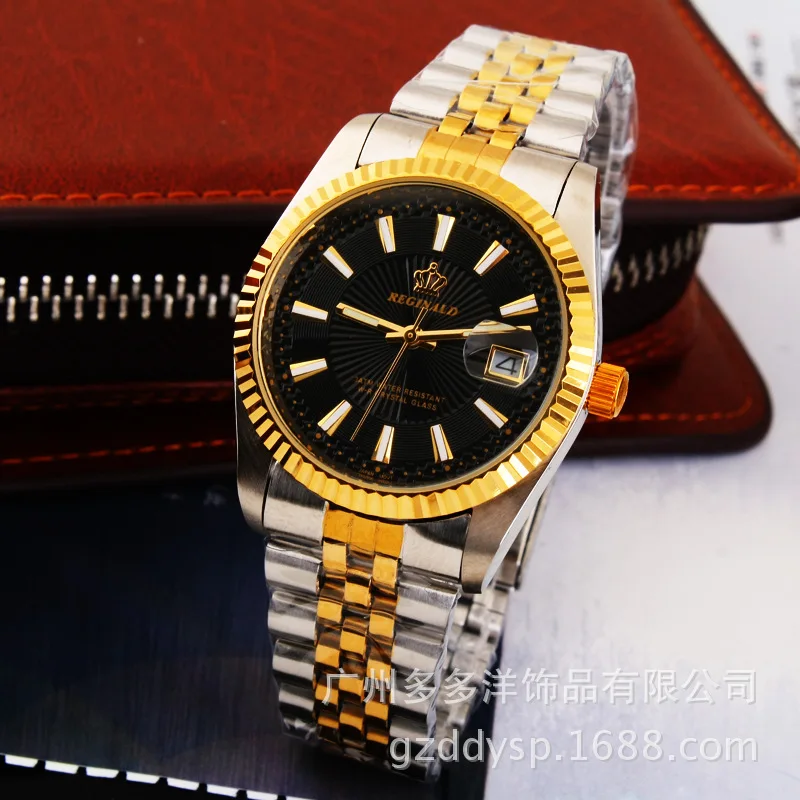 #Best 2016 Luxury Brand Wrist Watch Golden Blue Quartz Watch for Men Dress Party 50m Water Resistant