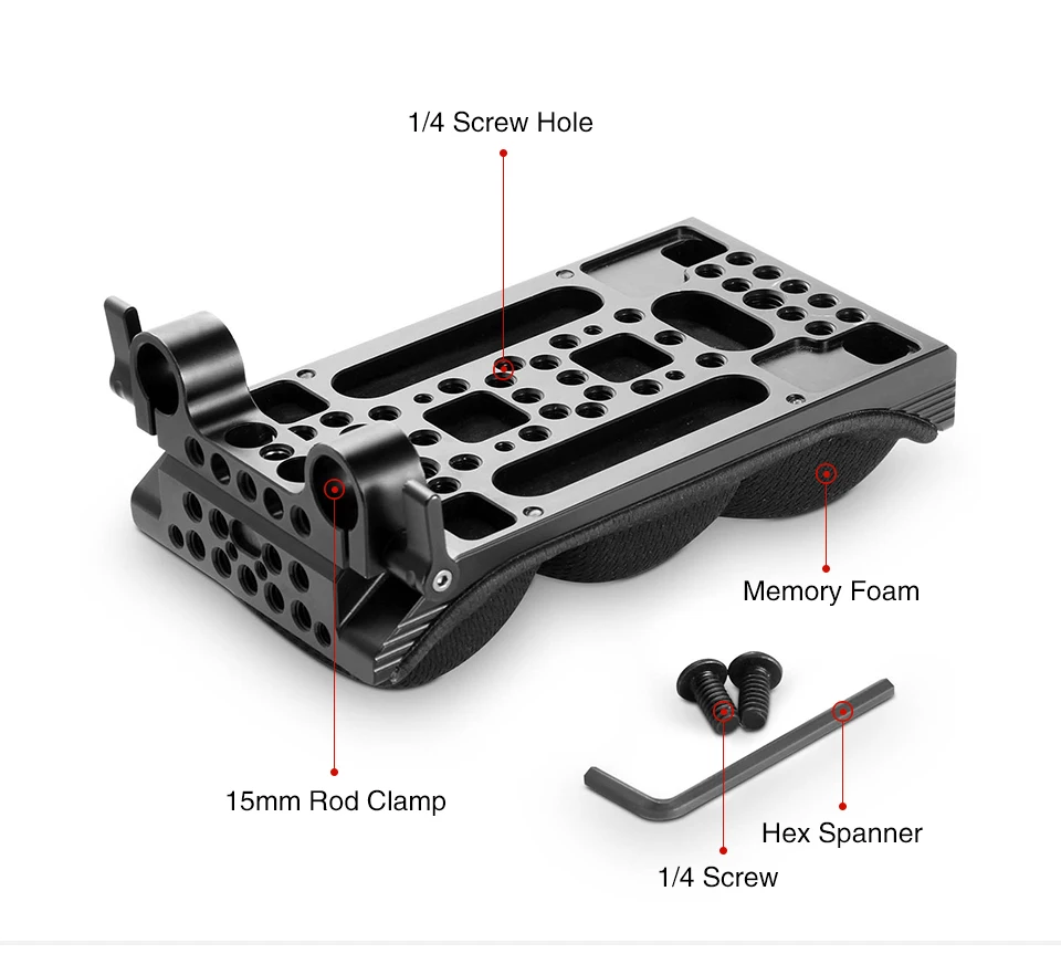 SmallRig DSLR универсальная Наплечная накладка с 15 мм RailBlock Memory Foam светильник наплечный Набор для камеры 2077