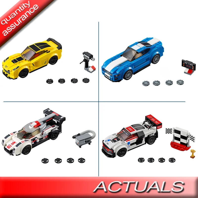 

Speed Racing Car Toys Decool 78111-78114 Building Blocks Z06 Car Mustang Gt R8 R18 Car Figures Model Bricks Compatible with Lego