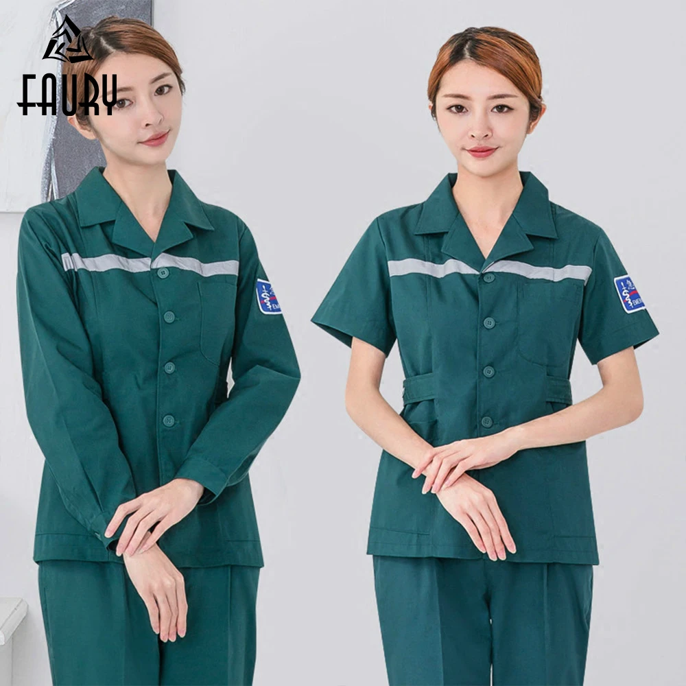 Men Women Emergency Service Female Overalls Reflective Strip Hospital