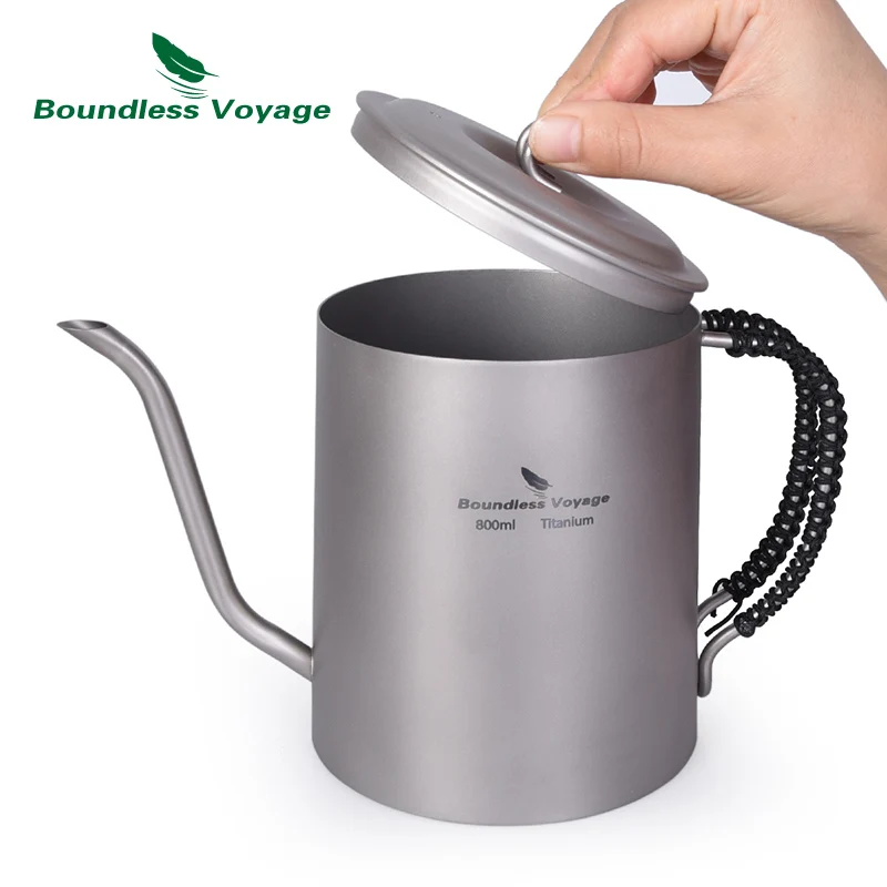 Sin límites viaje 800 ml de titanio tetera taza con Anti-agua hirviendo de Camping al aire libre vino café té olla desastre kit de
