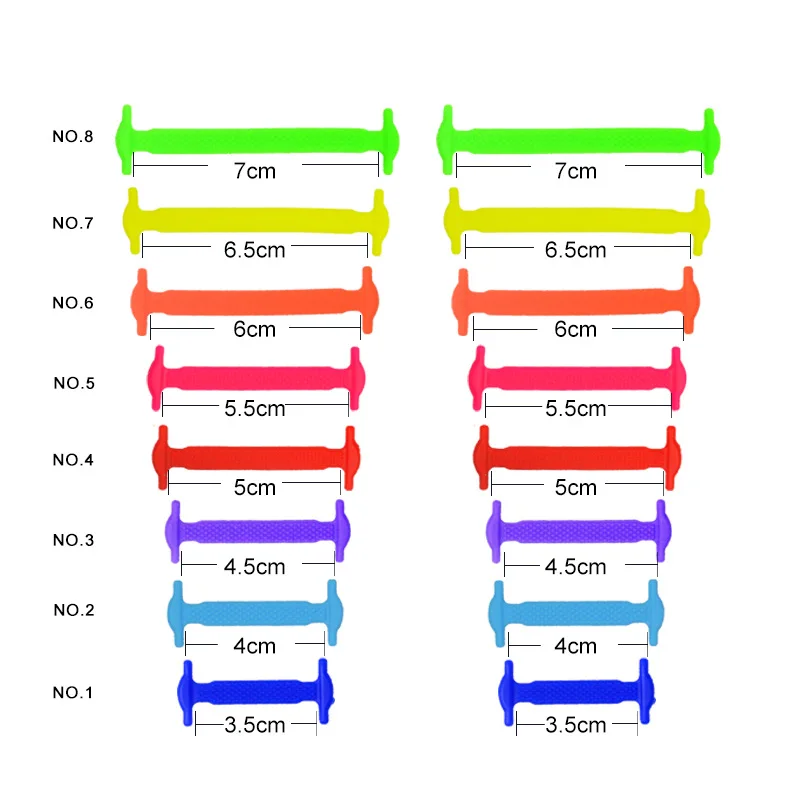 16pcs/lot Silicone Shoelaces Elastic Shoe Laces Special No Tie Shoelace for Men Women Lacing Rubber 13 Colors