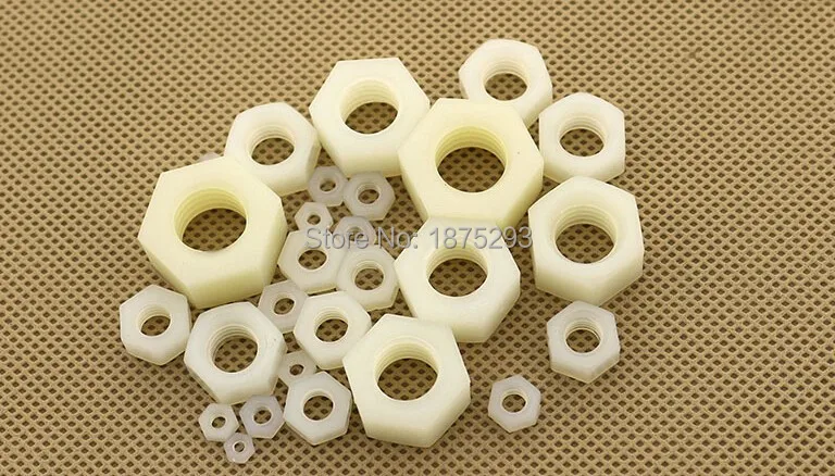 

DIN934 M2 M2.5 M3 M4 M5 M6 White Nylon Hex Nut Hexagon Plastic Hex Nuts NL05