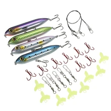 Lixada 27 шт. рыболовные приманки набор поверхностные приманки плавающие искусственные приманки прокатки баррель поворотные крюки крышки в коробке для хранения Pesca