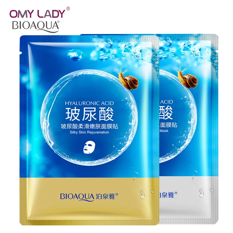 

BIOAQUA Brand Face Mask Hyaluronic Acid Snail Depth Replenishment Mask Moisturizing Masks Anti Aging Wrinkle Facial Skin Care