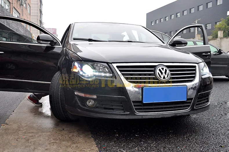 Hireno фары для 2007-2011 Volkswagen Passat B6 фар сборки LED DRL ангел объектив двойной луч ксеноновые 2 шт