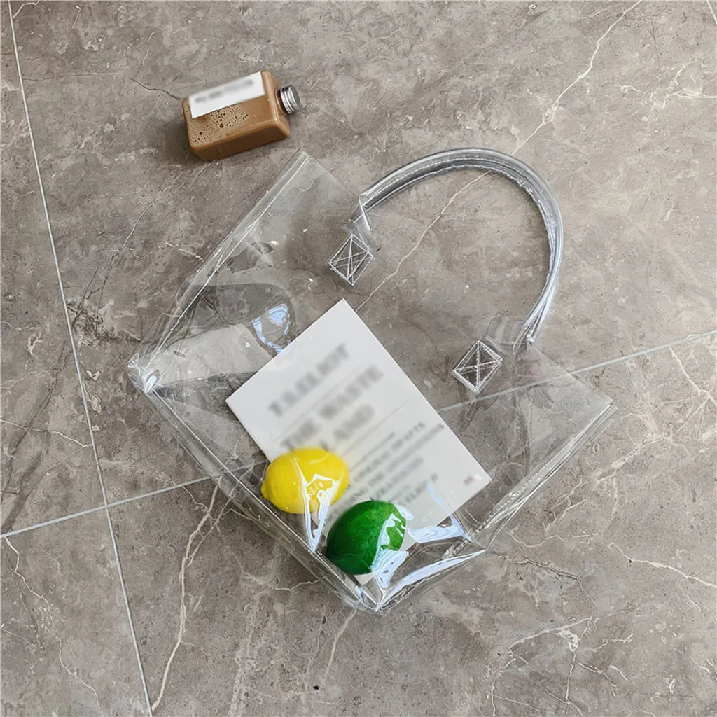 

Women Transparent Shoulder Bag Tote Bags 2019 New Fashion Street Wild large Capacity Handbag Shoulder Bags Clear Handbags