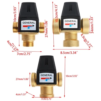 

3 Way Brass DN20/DN25 Male Female Thread Water Thermostatic Mixing Valve 3/4" 1"