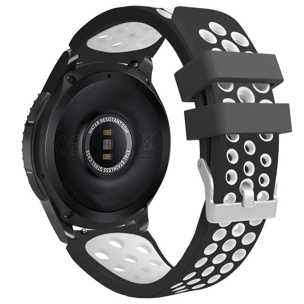 Новая мода спортивный двойной цвет спортивный силиконовый браслет ремешок для samsung Galaxy Watch 46 мм Sep12
