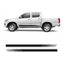 Машина пикап дверь боковая юбка полосы для ISUZU D-MAX гонки градиент графическая виниловая наклейка авто тело индивидуальные наклейки