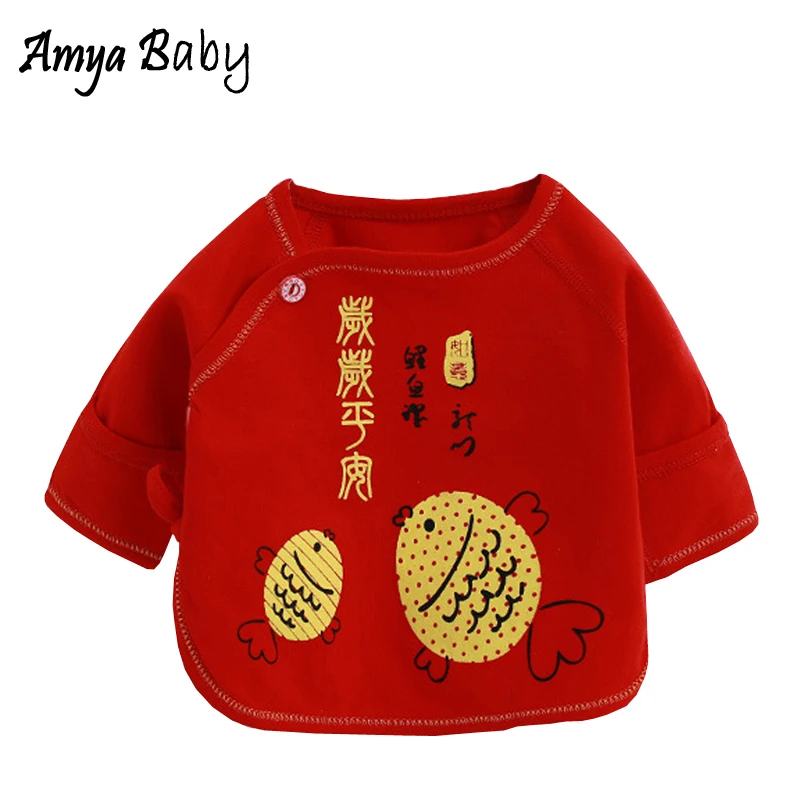 Amya Baby/ детский лонгслив, хлопковая одежда с длинными рукавами в китайском стиле для новорожденных и малышей, Длинные футболки, топы, детские футболки