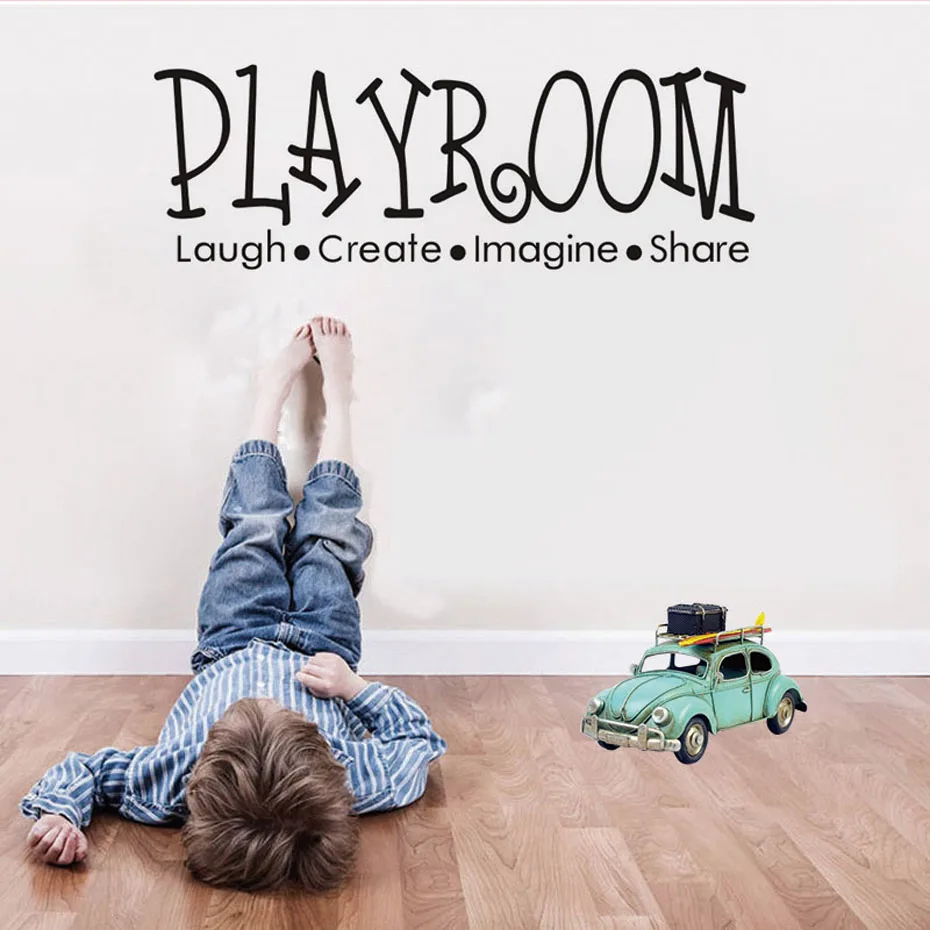 "Playroom Wall Stickers Relax Entertain Wall Decals Letter Quotes Self Adhesive Wallpaper For