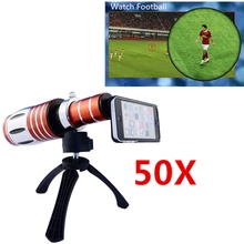 Высококачественный 3в1 50X металлический телеобъектив зум-объектив для iPhone 5 5S 6 6s 7 Plus телескоп мобильный телефон Объективы для камеры комплект для samsung