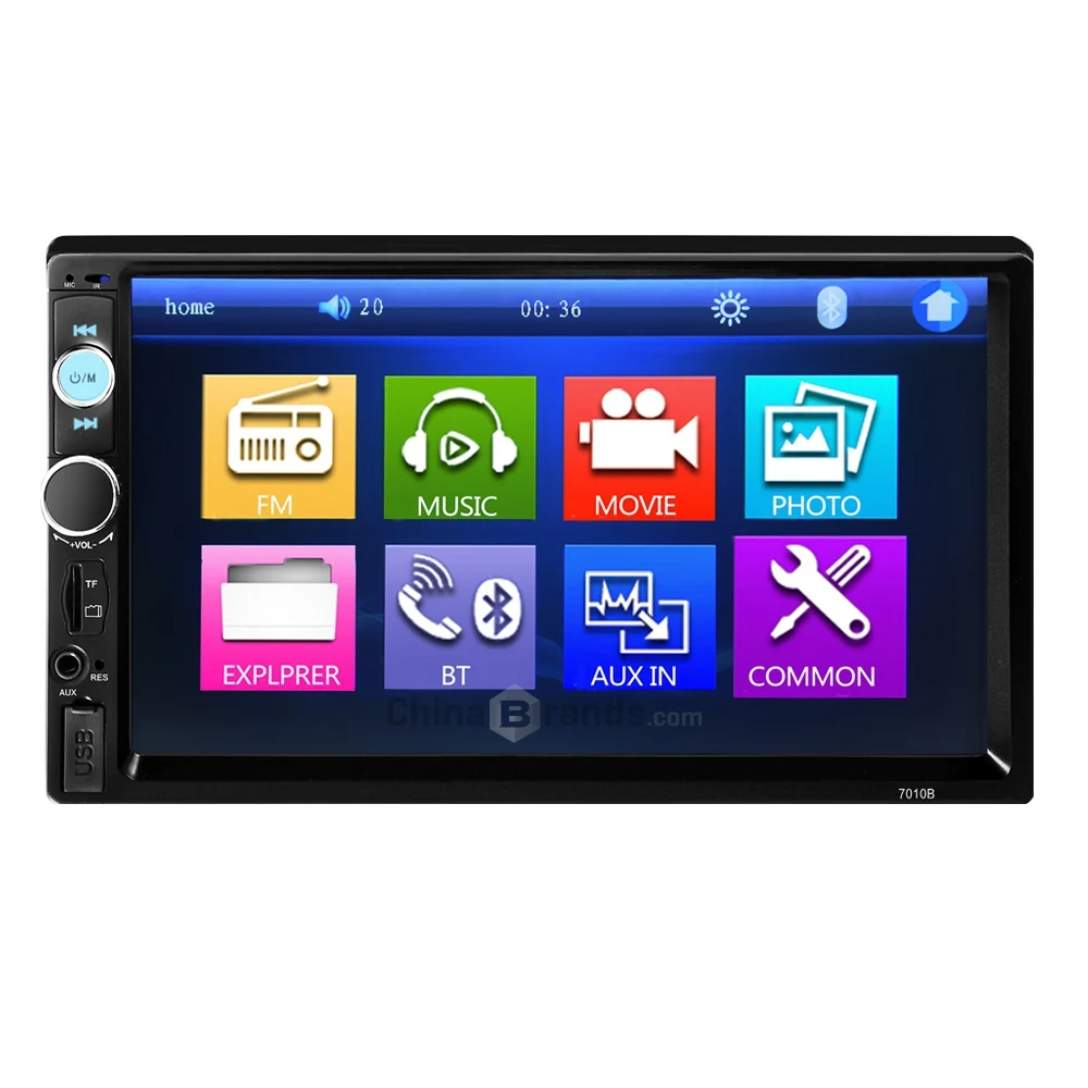 7 дюймовый TFT экран с Bluetooth 12 В 2 Din автомобильный DVD аудио стерео mp5 плеер