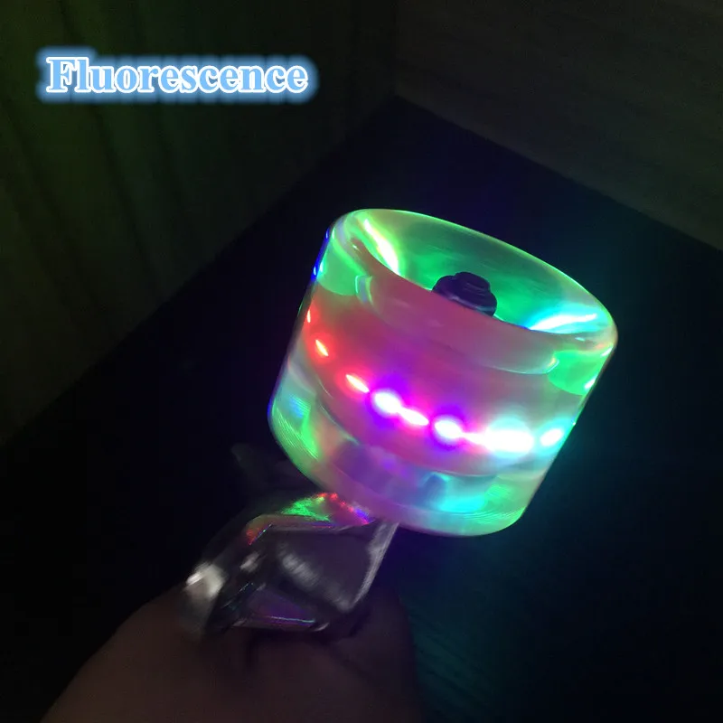 4 قطع 60x45 ملليمتر شفاف led ضوء عجلات التزلج 5 الألوان ركوب دائم longboard عجلة